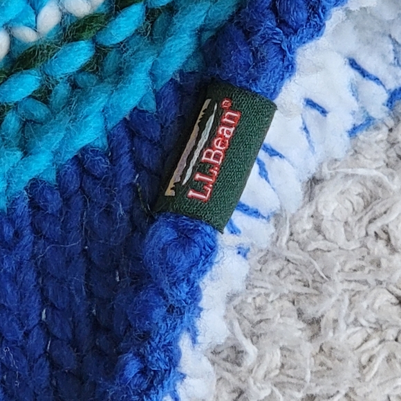 L.L.Bean Kids' Stripe Peruvian Hat, Blue and Yellow, S-M - Picture 2 of 6